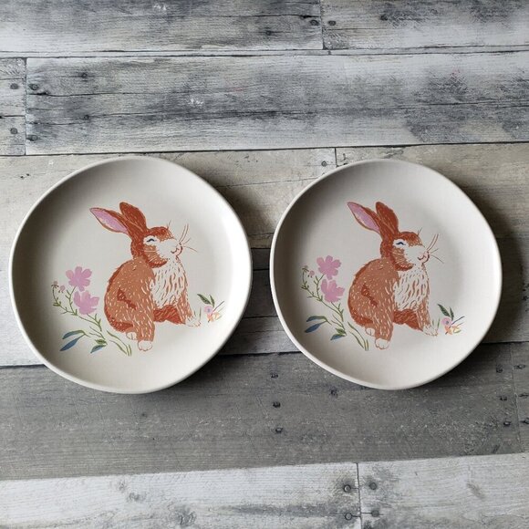 Threshold Other - NWT - (set of 2) Threshold Bunny Rabbit Dessert/Salad Plate